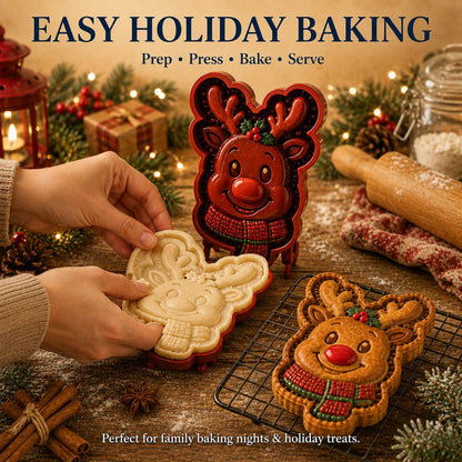 ⏳ Last Day50% OFF – 🎄 9-Design Christmas Mini Pie Mold Collection | Reusable Embossed Molds for Shaping Detailed Santa, Snow