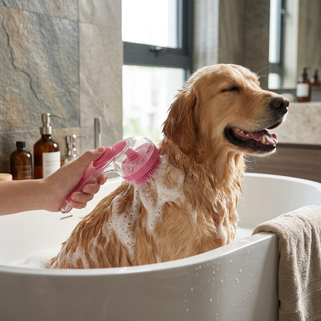 Long-Handle Pet Bathing Brush