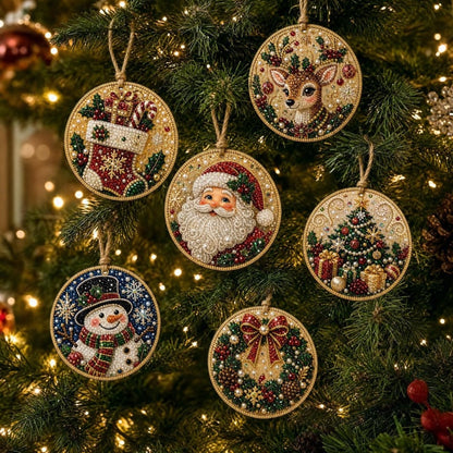 🎄 Christmas DIY Diamond Painting Ornament Kit – 6 Sparkling Tree Decorations | LIMITED-TIME 50% OFF 🎁