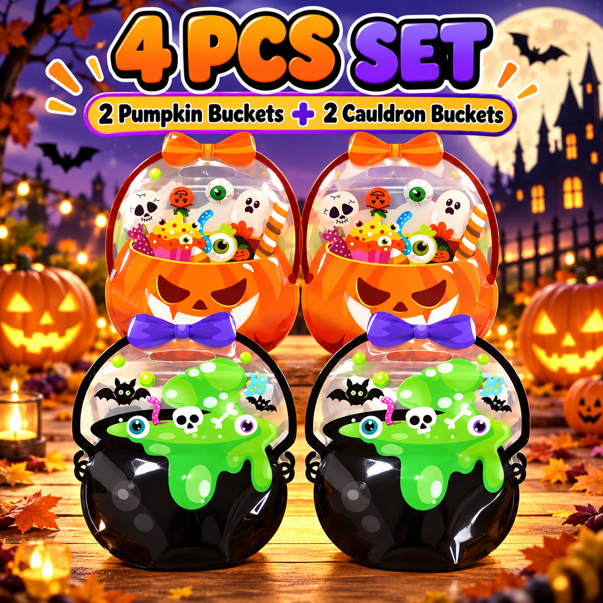 🎃 Spooky Trick-or-Treat Bags – Pumpkin & Cauldron