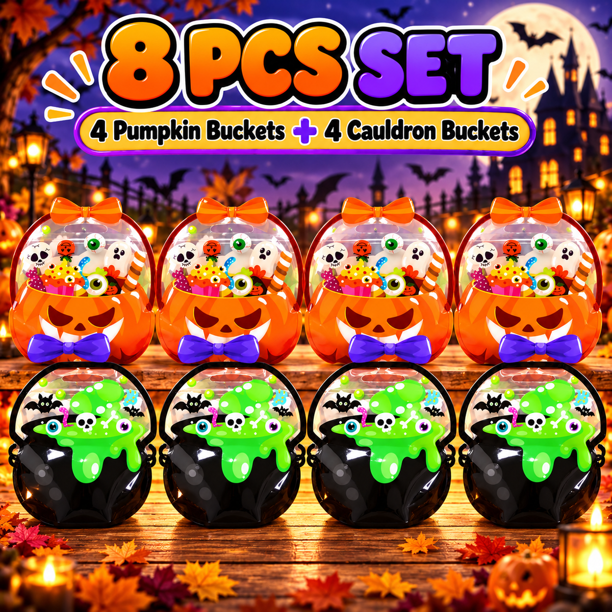 🎃 Spooky Trick-or-Treat Bags – Pumpkin & Cauldron