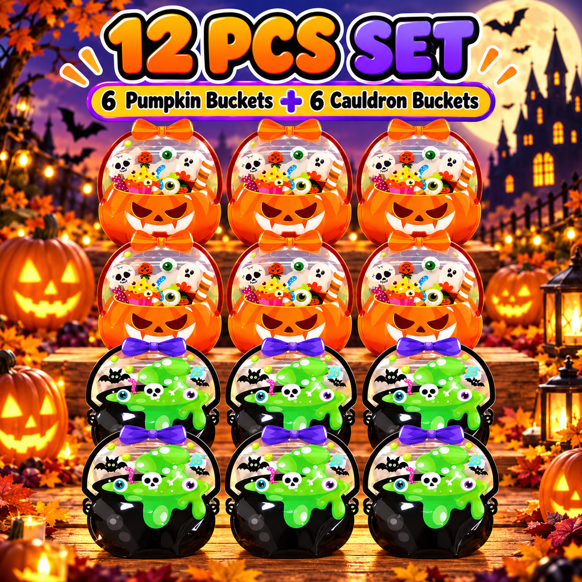 🎃 Spooky Trick-or-Treat Bags – Pumpkin & Cauldron