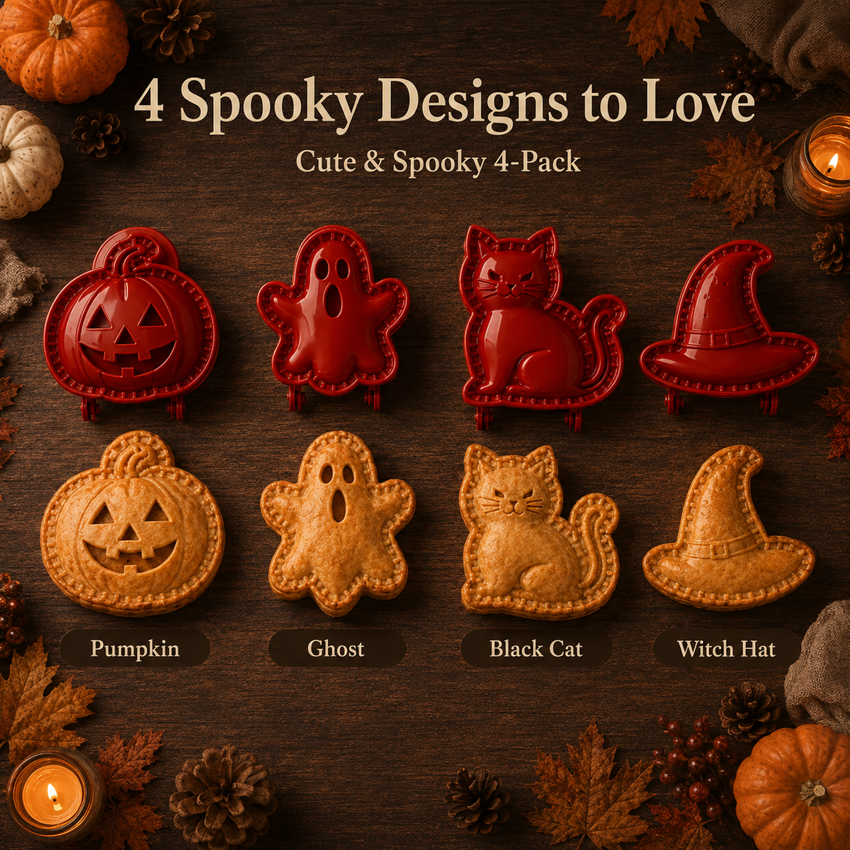🎃  Halloween Mini Hand Pie Mold – Choose 1, 4 or 8 Designs