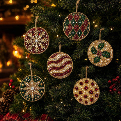 🎄 Christmas DIY Diamond Painting Ornament Kit – 6 Sparkling Tree Decorations | LIMITED-TIME 50% OFF 🎁