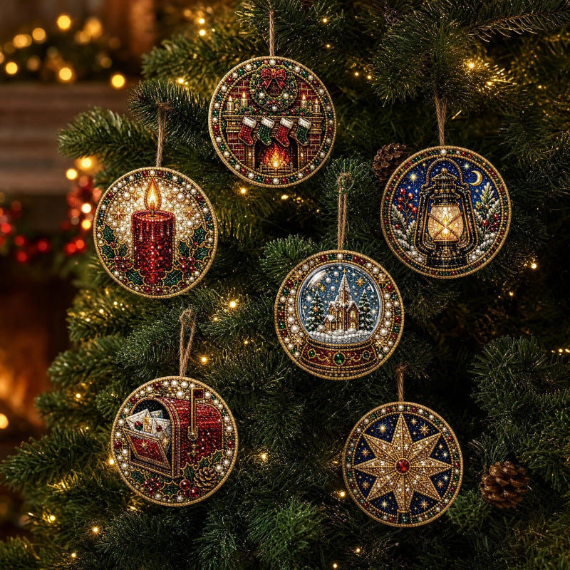 🎄 Christmas DIY Diamond Painting Ornament Kit – 6 Sparkling Tree Decorations | LIMITED-TIME 50% OFF 🎁