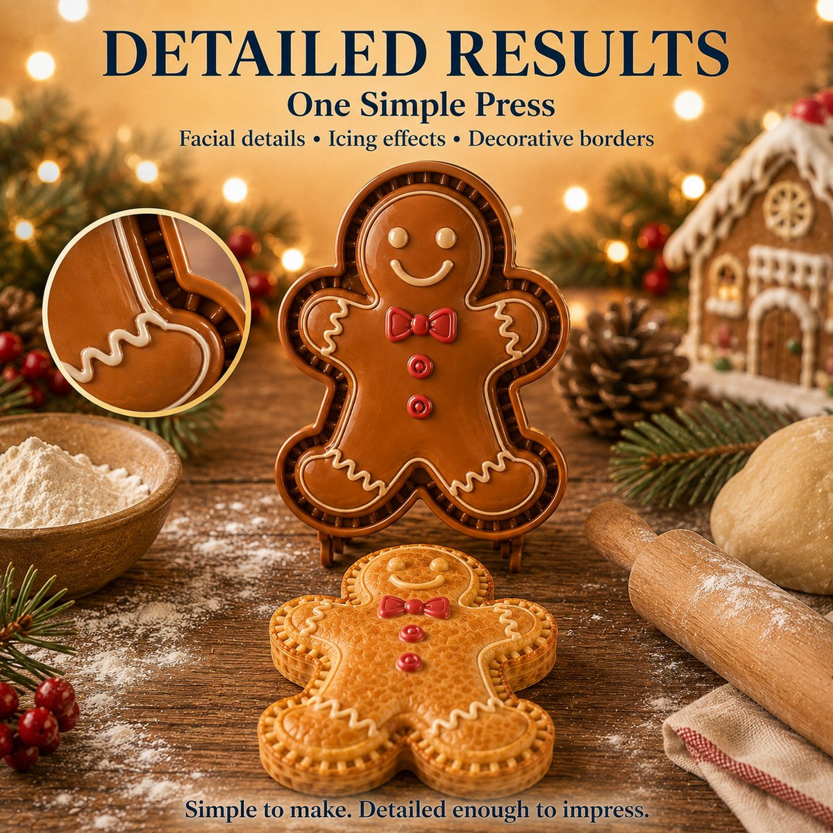 ⏳ Last Day50% OFF – 🎄 9-Design Christmas Mini Pie Mold Collection | Reusable Embossed Molds for Shaping Detailed Santa, Snow