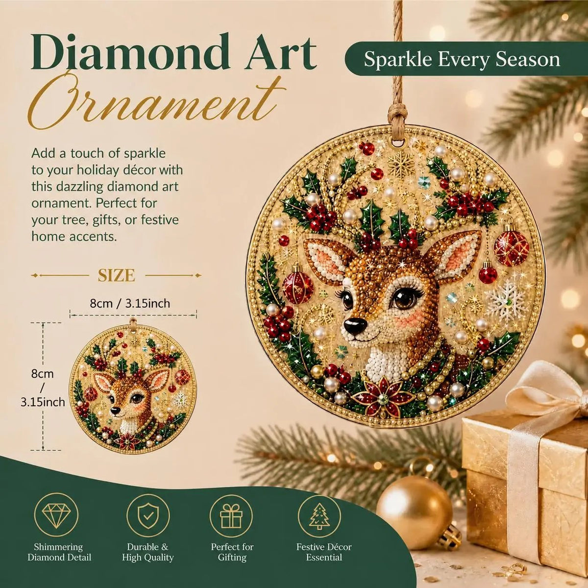 🎄 Christmas DIY Diamond Painting Ornament Kit – 6 Sparkling Tree Decorations | LIMITED-TIME 50% OFF 🎁
